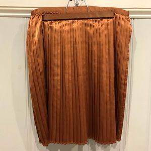 Purple Clover ModCloth copper pleated skirt